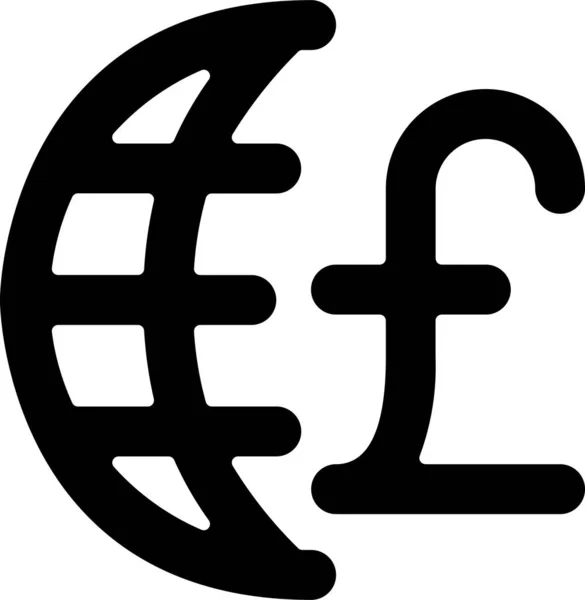 Währung Pfund Internationale Ikone Solidem Stil — Stockvektor