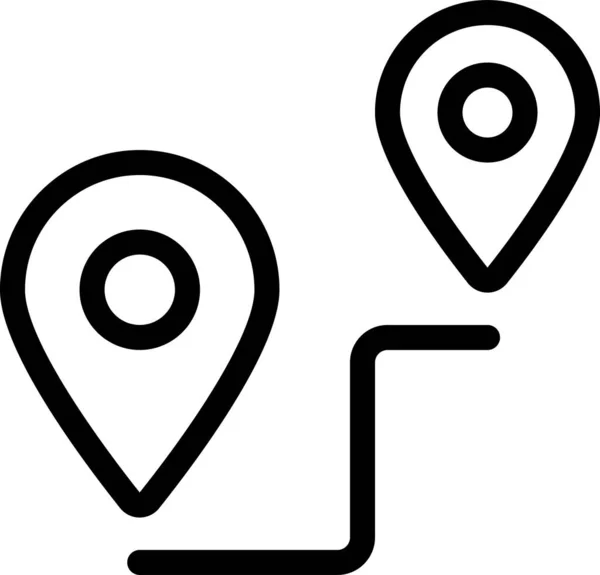 Reisdoel Routebeschrijving Gps Pictogram Omtrek Stijl — Stockvector