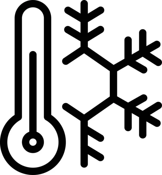 Congelamiento Frío Icono Congelación Estilo Contorno — Archivo Imágenes Vectoriales