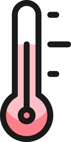 Temperatuur Thermometer Medium Icoon Gevulde Outline Stijl — Stockvector