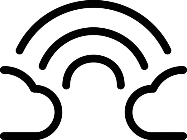 Nuvole Meteorologia Umidità Icona Stile Contorno — Vettoriale Stock