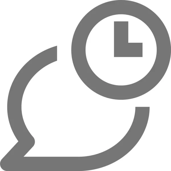 Burbuja Icono Reloj Chat Estilo Esquema — Vector de stock