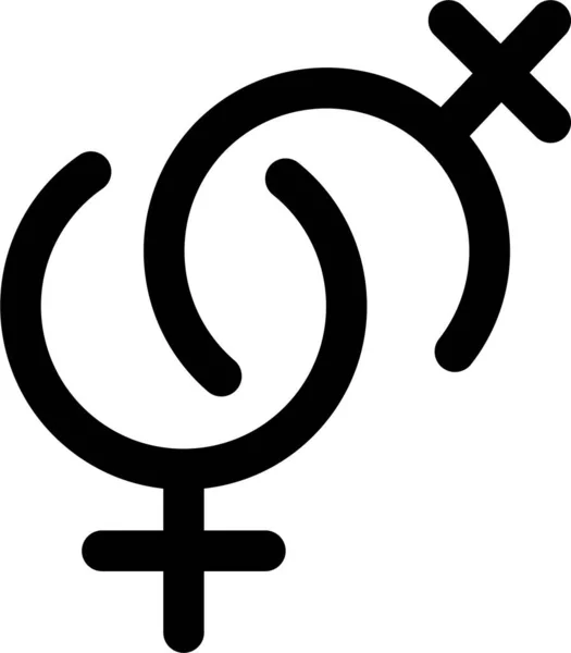 Gender Lesbian Female Icon Outline Style — Stock Vector