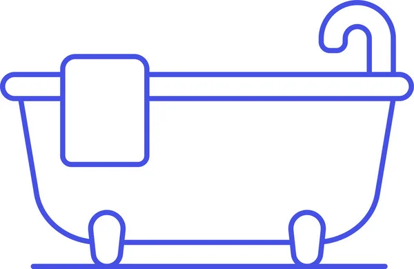 アメニティバスルームバスタブアイコン観光ホテル おもてなしカテゴリ — ストックベクタ