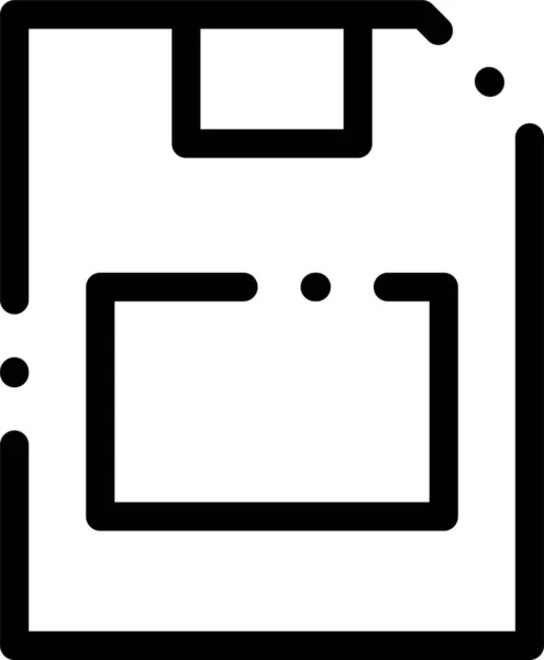 アウトラインスタイルのカードデータメモリアイコン — ストックベクタ