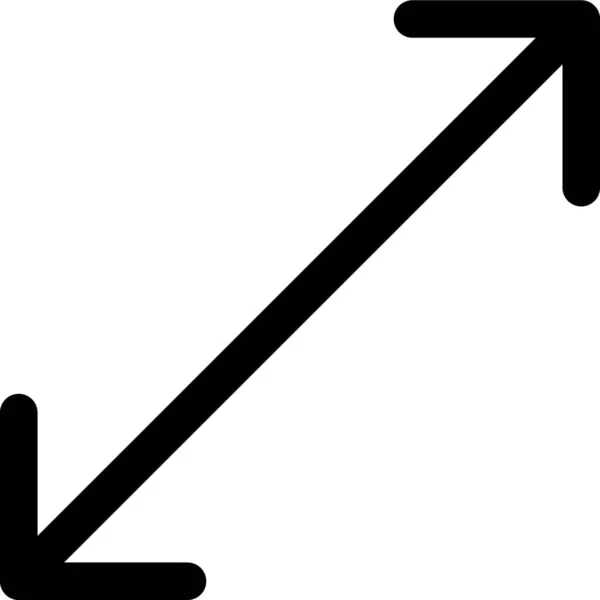 Diagonales Größensymbol Umrissstil Erweitern — Stockvektor