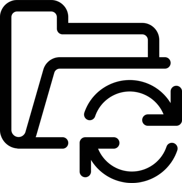 Folder Sync Arrow Icon Outline Style — Stock Vector