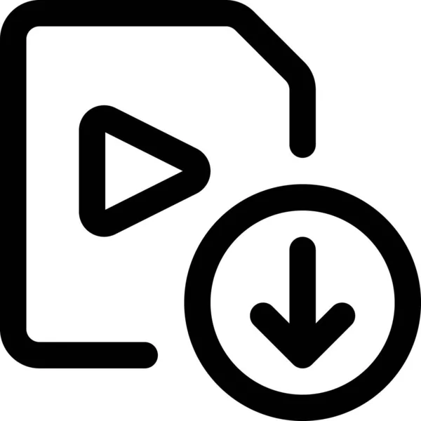 Video Datei Download Symbol Umriss Stil — Stockvektor