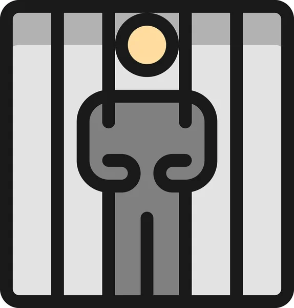 Punição Prisioneiro Barras Ícone Estilo Esboço Preenchido — Vetor de Stock