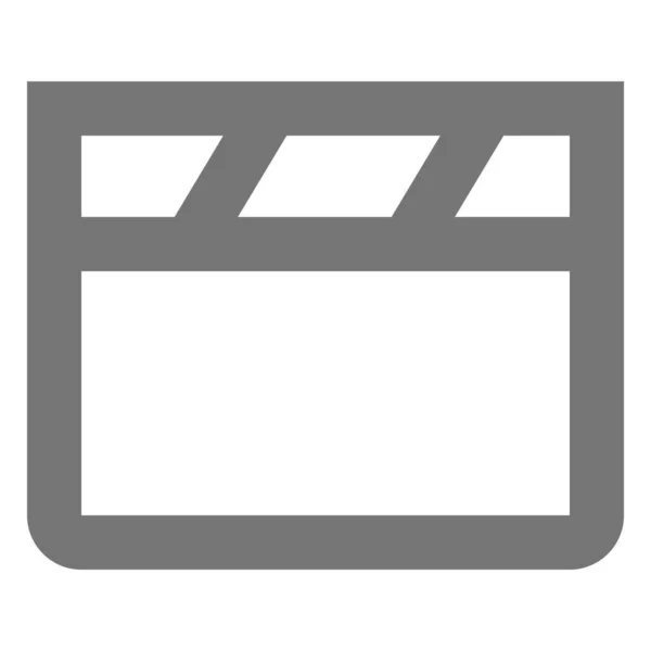 Clapboard Media Film Icoon Outline Stijl — Stockvector