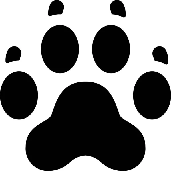 Animal Print Paw Εικονίδιο Συμπαγές Στυλ — Διανυσματικό Αρχείο