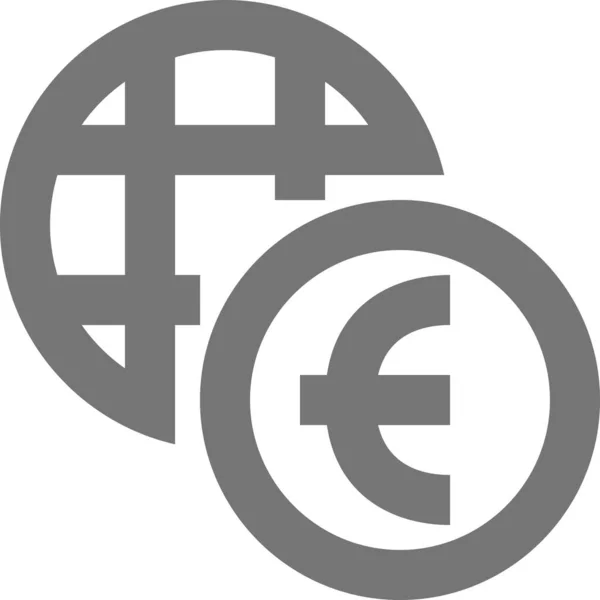 Euro Moneda Internacional Icono Estilo Esquema — Archivo Imágenes Vectoriales