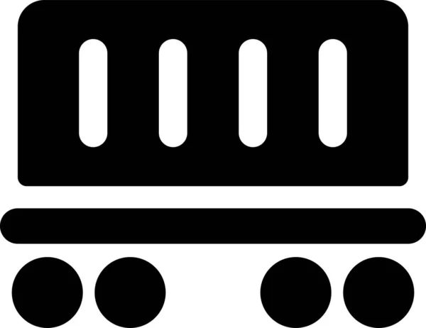Icône Fret Locomotive Chemin Fer Dans Style Solide — Image vectorielle
