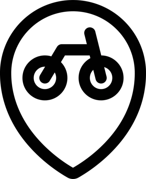 Carte Icône Cartes Vélo Dans Style Contour — Image vectorielle