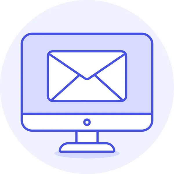 App Ícone Mail Desktop Estilo Esboço Preenchido — Vetor de Stock