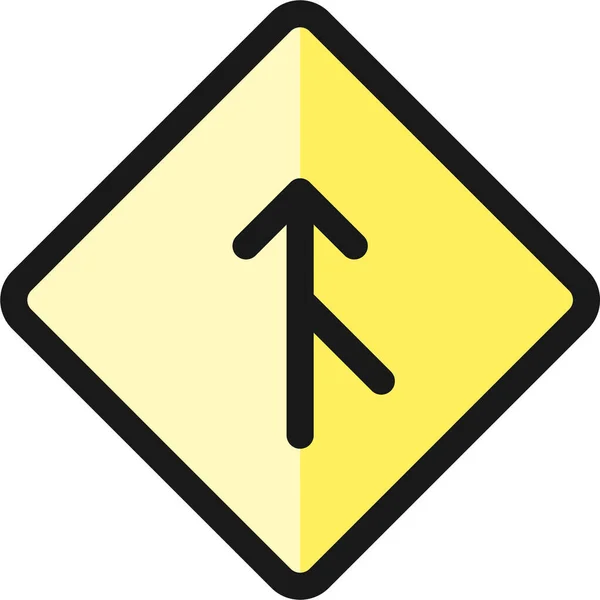 右側の道路標識のアイコンを記入アウトライン形式で — ストックベクタ