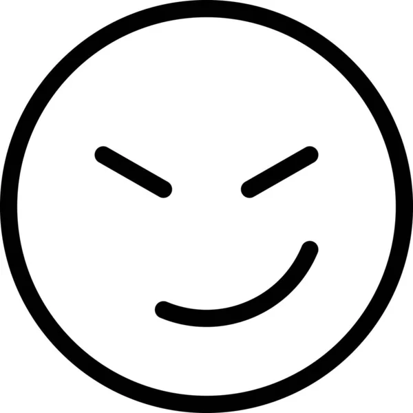 Sohbet Emoji Yüz Simgesi Ana Hat Biçiminde — Stok Vektör