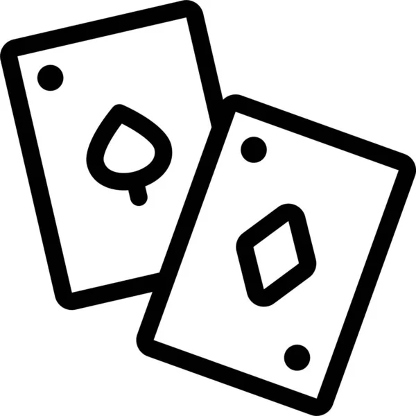 Card Cards Diamond Icon Outline Style — Stock Vector