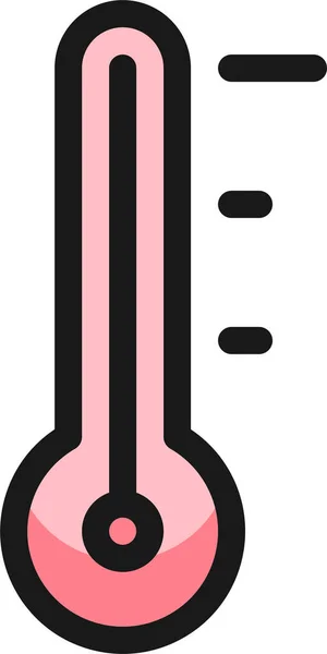 Temperaturthermometer Hohes Symbol Ausgefüllter Form — Stockvektor