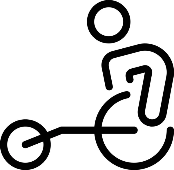 Atleta Humano Paralímpicos Ícone Estilo Esboço — Vetor de Stock