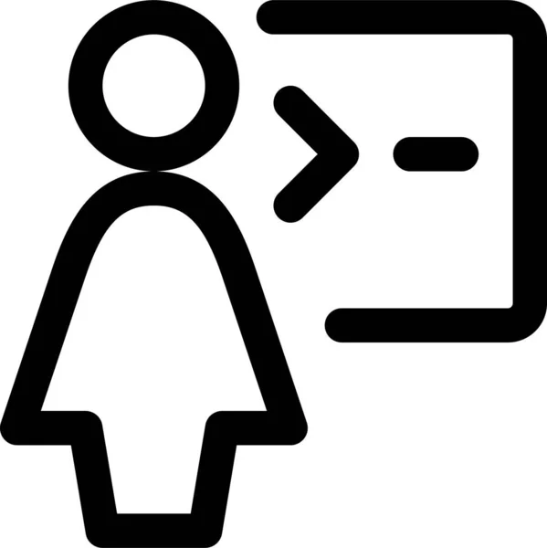 Ikona Programování Uživatelské Ženy Stylu Osnovy — Stockový vektor