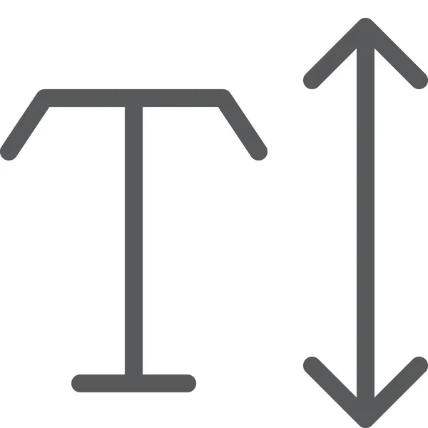 Échelle Flèche Verticale Icône Dans Style Contour — Image vectorielle