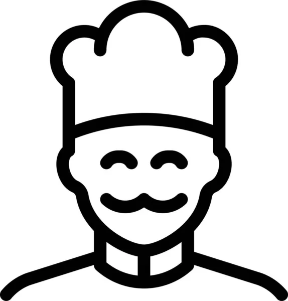 Chef Homem Profissões Ícone Estilo Esboço — Vetor de Stock