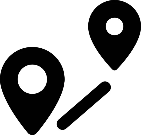 Gps Mapa Icono Navegación Estilo Sólido — Vector de stock