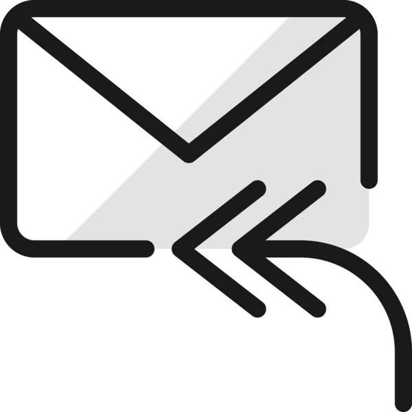 Email All Reply Icon Filled Outline Style — стоковый вектор