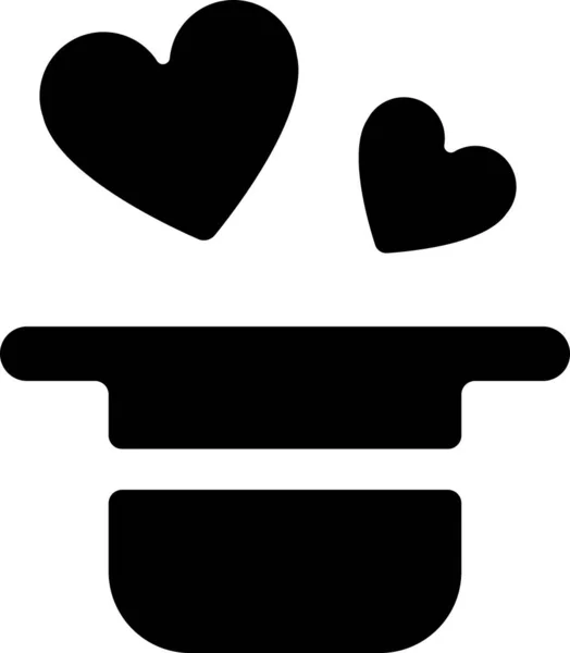 Love Hat Top Icon — Stock Vector