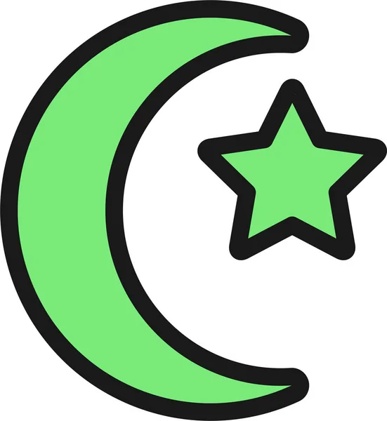 Religion Islam Icône Contour Rempli Dans Style Contour Rempli — Image vectorielle