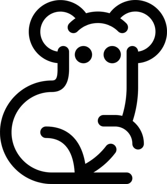 Ikona Těla Savce Myši Stylu Osnovy — Stockový vektor