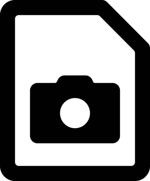 Gambar Berkas Ikon Kamera Dalam Gaya Solid - Stok Vektor