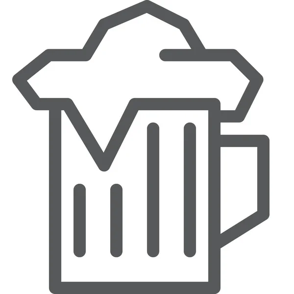 Icono Del Alcohol Cristal Cerveza Estilo Esquema — Vector de stock