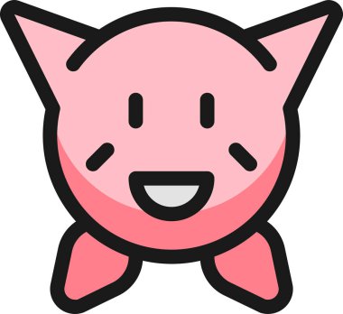 video kirby game icon in filled-outline style clipart