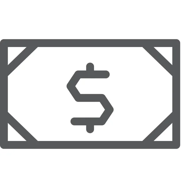 Icono Billetes Banco Estilo Esquema — Vector de stock