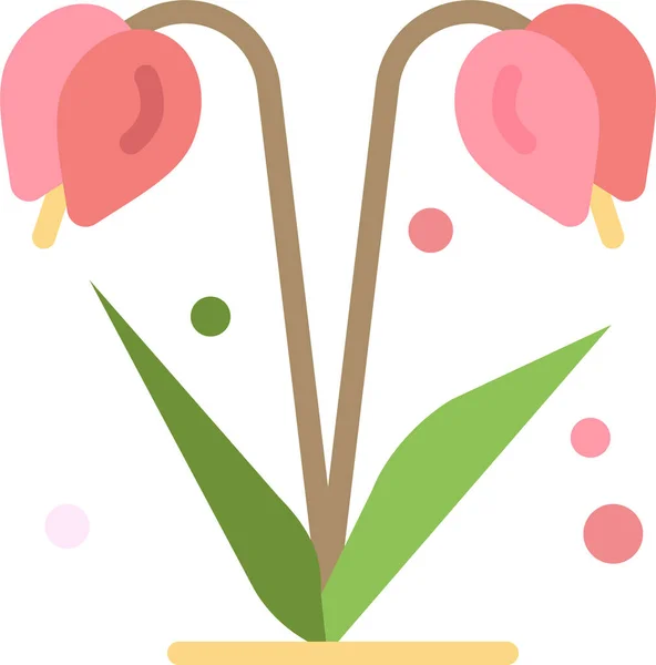 Bloemen Bloem Natuur Icoon Platte Stijl — Stockvector