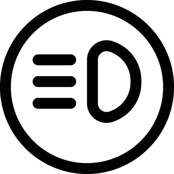 Ikona Świateł Deski Rozdzielczej Samochodu Stylu Zarysu — Wektor stockowy