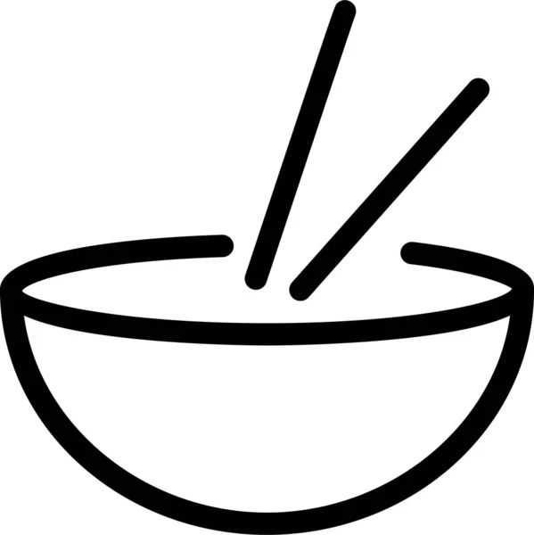 Иконка Азиатских Палочек Еды Стиле Абрис — стоковый вектор