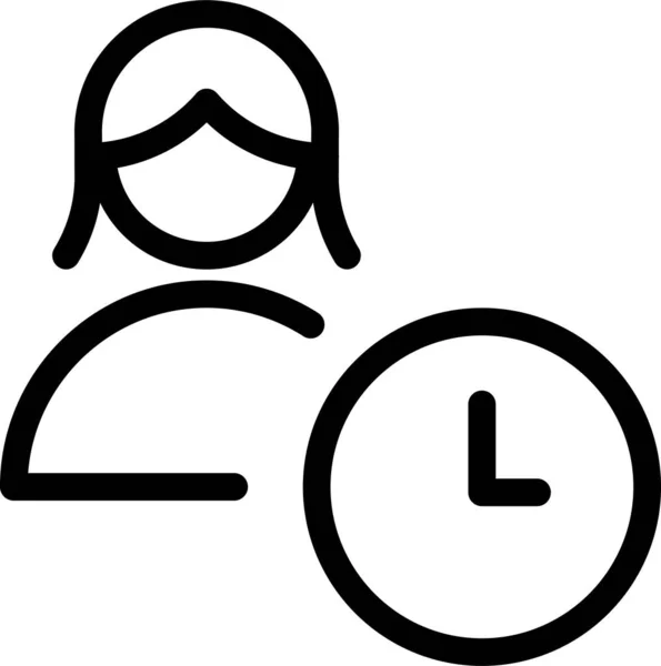 Actions Clock Close Icon Outline Style — Stock Vector