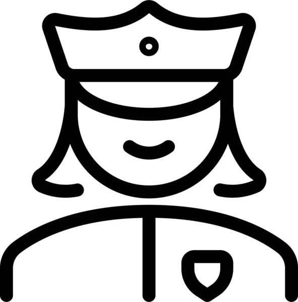 Значок Армійської Шапки Аватаря Контурному Стилі — стоковий вектор