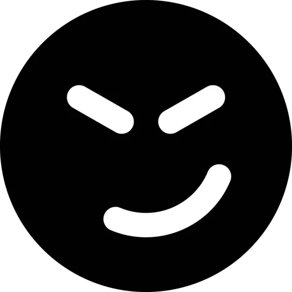 Sonriente Desagradable Icono Chat Estilo Sólido — Vector de stock