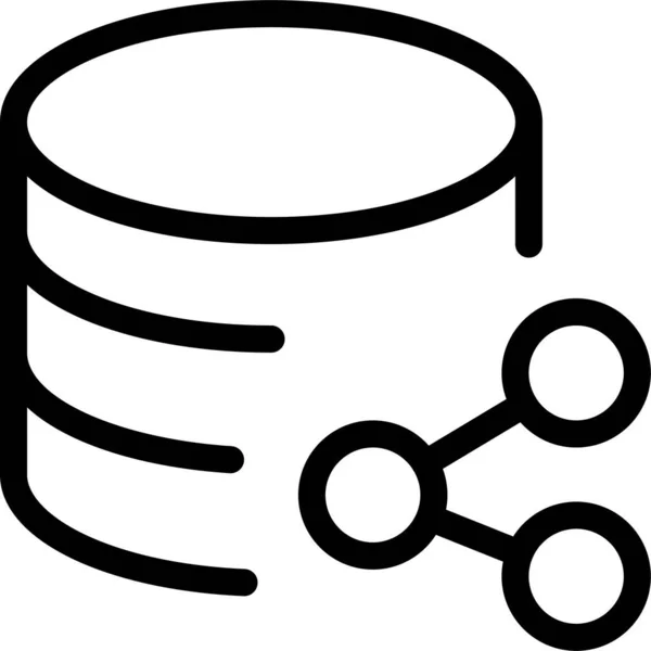 Code Datenbank Disk Symbol Umrissstil — Stockvektor