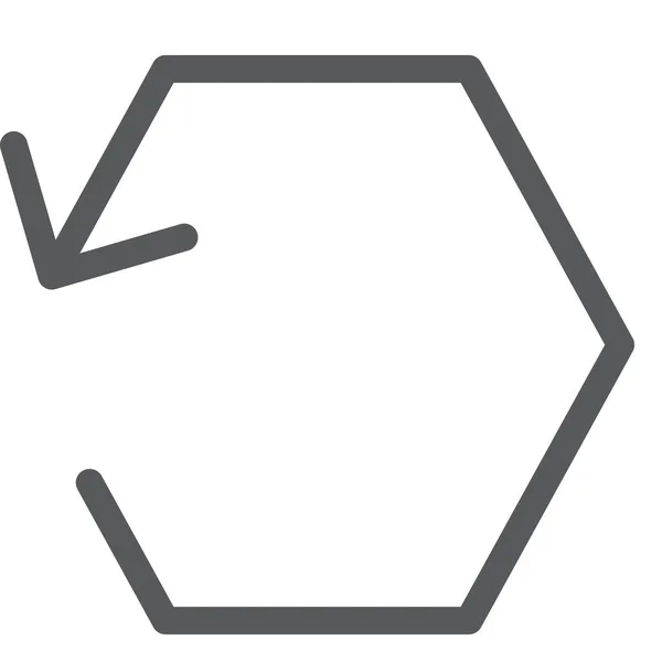 Synchroniser Les Flèches Icône Hexagone Dans Style Contour — Image vectorielle