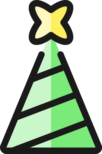 Christmas Tree Top Icon Filled Outline Style — Stock Vector