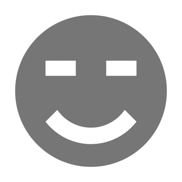 Sorriso Emoji Ícone Feliz Estilo Sólido — Vetor de Stock