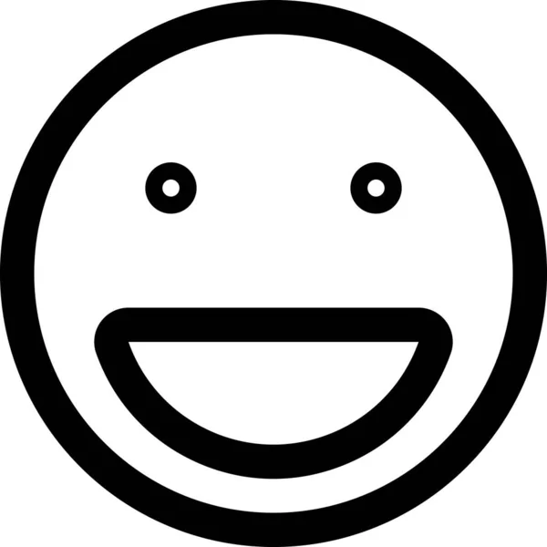 Sonriente Icono Mensaje Feliz Estilo Esquema — Vector de stock