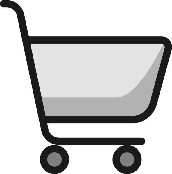 Icono Carrito Vacío Compras Estilo Contorno Lleno — Vector de stock