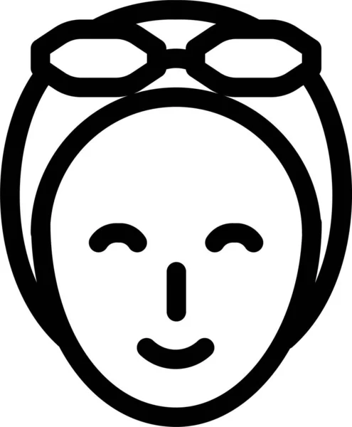 Masque Casquette Athlète Icône Dans Style Contour — Image vectorielle