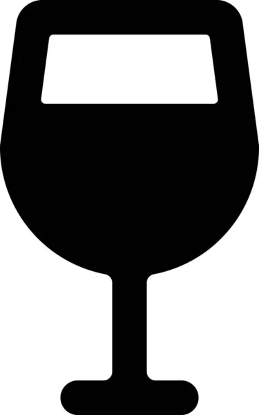 ソリッドスタイルのワイングラスドリンクアイコン — ストックベクタ